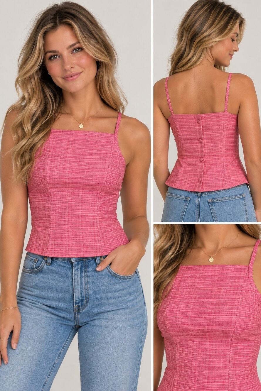 Vintage NWT Ann Taylor Spaghetti Strap Top Pink Y2K 100% Silk Size 2 Petite CC